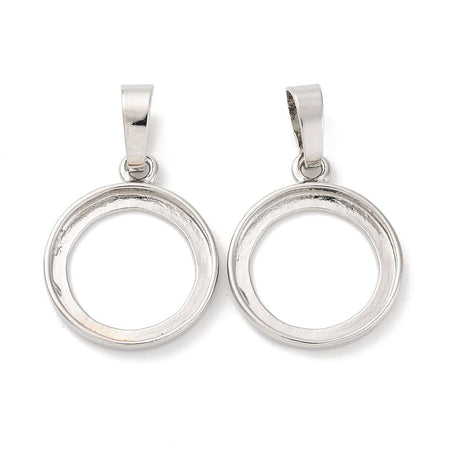 Vedhæng Til Cabochon – Langtidsholdbar Platin Farvet (18x21mm) - Uniq Perler - 115085