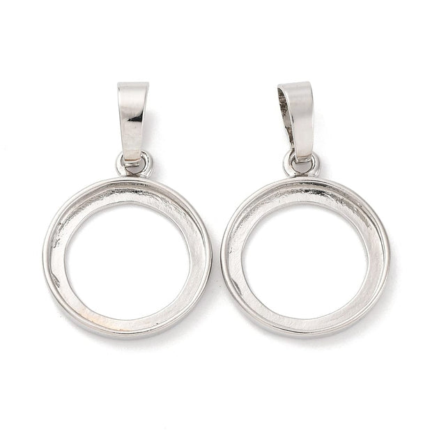 Vedhæng Til Cabochon – Langtidsholdbar Platin Farvet (18x21mm) - Uniq Perler - 115085