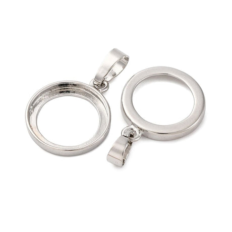 Vedhæng Til Cabochon – Langtidsholdbar Platin Farvet (18x21mm) - Uniq Perler - 115085