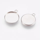 Vedhæng til Cabochon - Vandfast Stål (16x13,5x2mm) 4 stk. - Uniq Perler - 115554