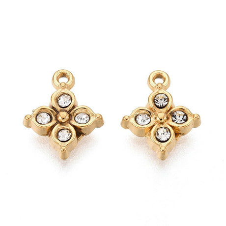 Anhänger Wasserdicht vergoldet Stahl – (10,5x8,5mm) 2 Stk. - Uniq Perler - 