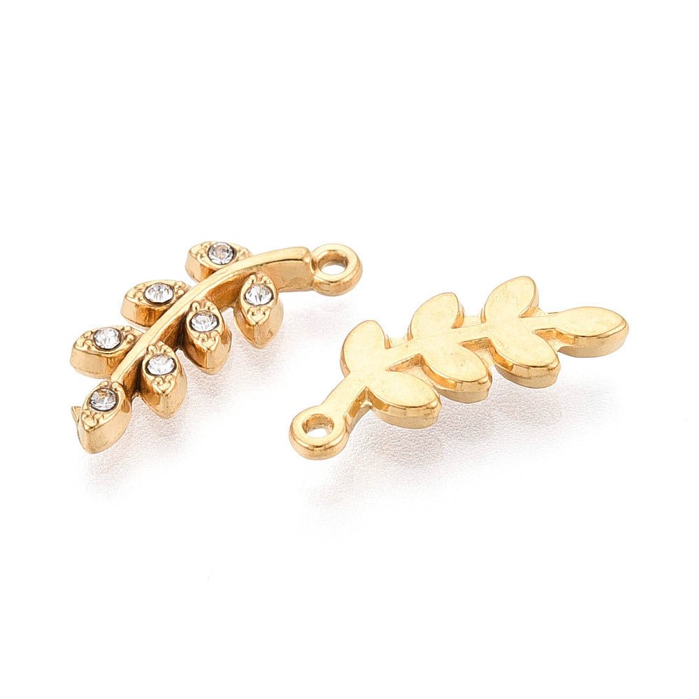 Anhänger Wasserdicht vergoldet Stahl – (15x6 mm) 2 Stk. - Uniq Perler - 