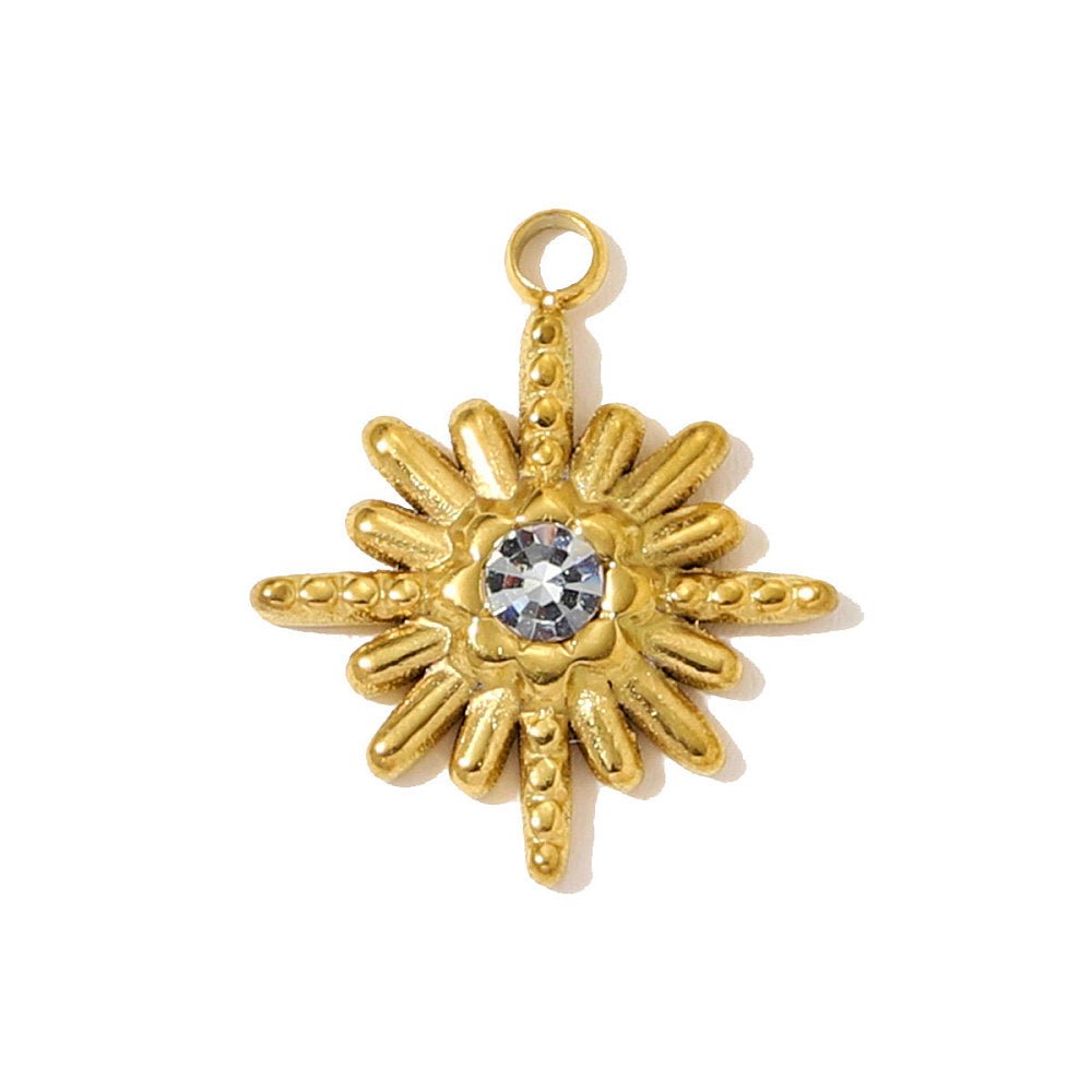 Anhänger Wasserdicht vergoldet Stahl – (16x13mm, 1 Stk.) - Uniq Perler - 117422