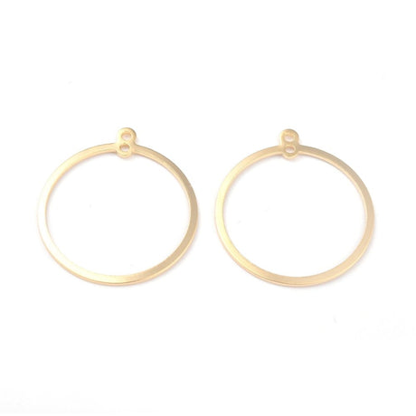 Vedhæng/Mellemled Med Dobbelt Øje, Forgyldt, (6 Stk) - Uniq Perler - 115679