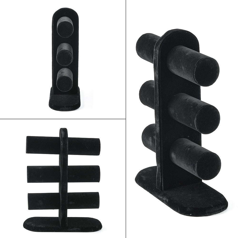 Velour Armbåndsdisplay – T - Bar Stativ (24,5x10x33cm) - Uniq Perler - 