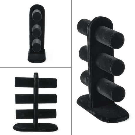 Velour Armbåndsdisplay – T - Bar Stativ (24,5x10x33cm) - Uniq Perler - 