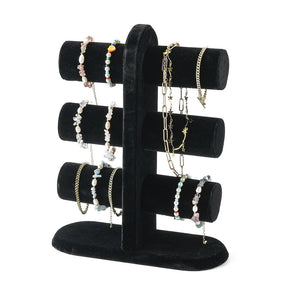 Velour Armbandsdisplay – T - Bar Stativ (24,5x10x33cm) - Uniq Perler - 