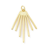 Vifte Vedhæng, 18K Langtidsholdbar Forgyldt, 32x22mm - Uniq Perler - 114818