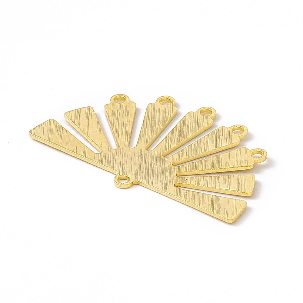 Vifte Vedhæng, Forgyldt Messing, med 5 øjne, 2 stk. - Uniq Perler - 112812, 845678