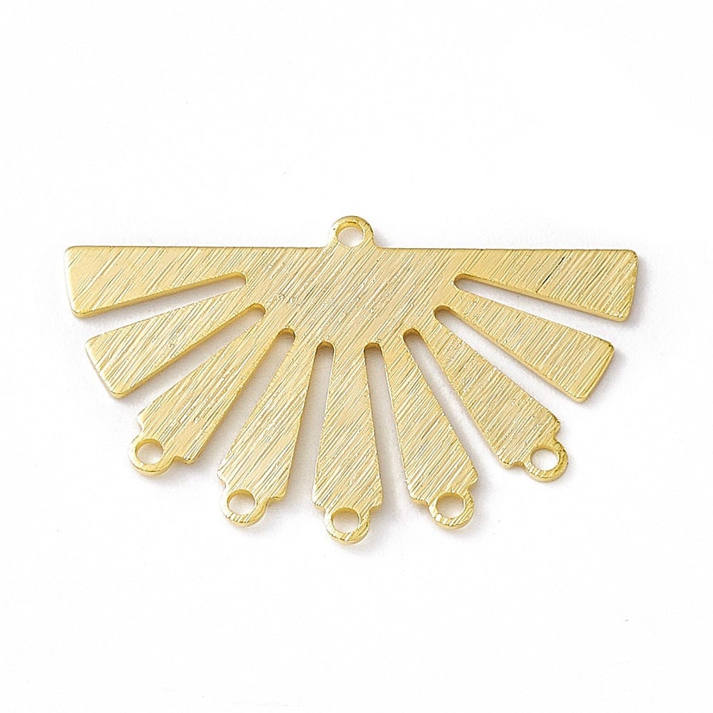 Vifte Vedhæng, Forgyldt Messing, med 5 øjne, 2 stk. - Uniq Perler - 112812, 845678