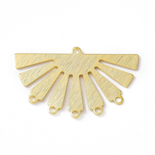 Vifte Vedhæng, Forgyldt Messing, med 5 øjne, 2 stk. - Uniq Perler - 112812, 845678