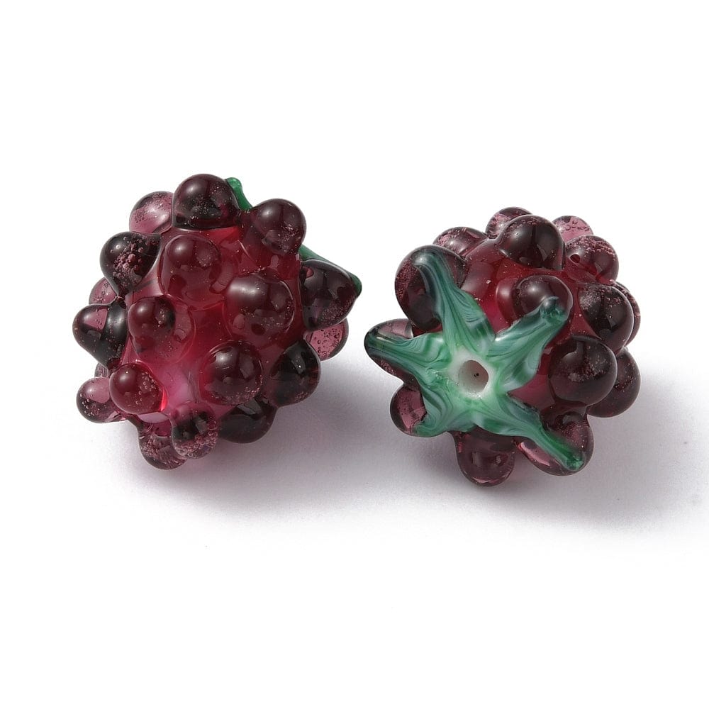 Vindrue Lampwork Glasperler (14x12mm) - Uniq Perler - 115308