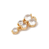 Vindrue vedhæng med zirkonia sten, 18K Forgyldning (8x16x3mm) - Uniq Perler - 