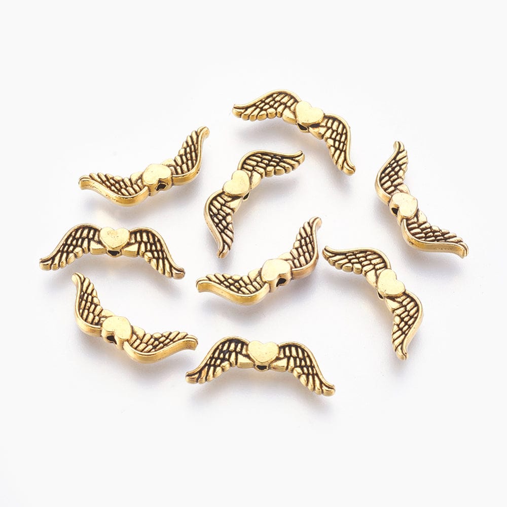 Vinger – Antik Forgyldt (20x7mm), 20 Stk. - Uniq Perler - 113722