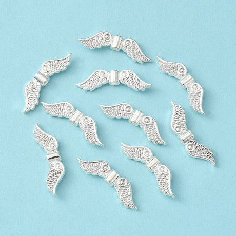 Vinger Mellemled – Forsølvet (23x7,5mm), 10 Stk - Uniq Perler - 1235897521