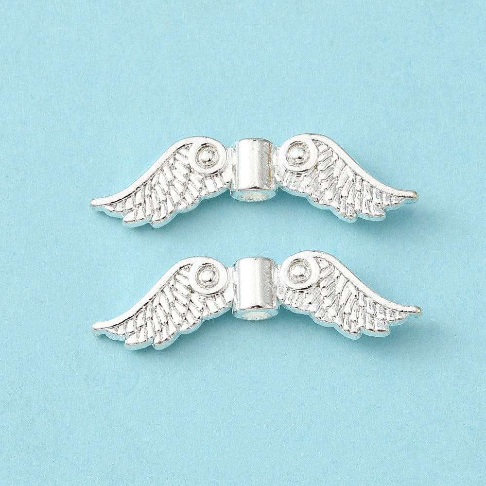 Vinger Mellemled – Forsølvet (23x7,5mm), 10 Stk - Uniq Perler - 1235897521