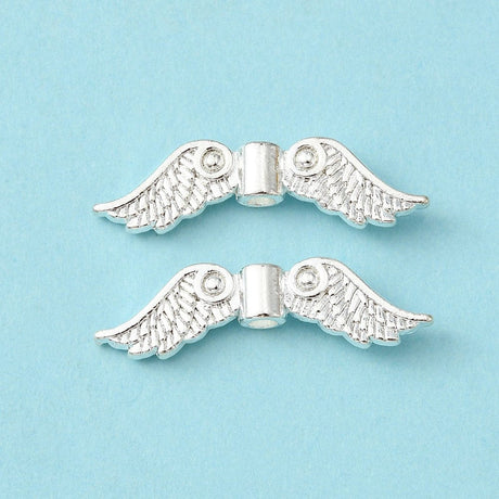 Vinger Mellemled – Forsølvet (23x7,5mm), 10 Stk - Uniq Perler - 1235897521