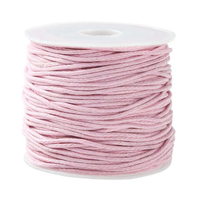 Voksbelagt Bomuldssnor – Pink (1mm, 23 meter) - Uniq Perler - 123044