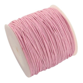 Waxed Cotton Cord – Pink (1mm), 100m - Uniq Perler - 