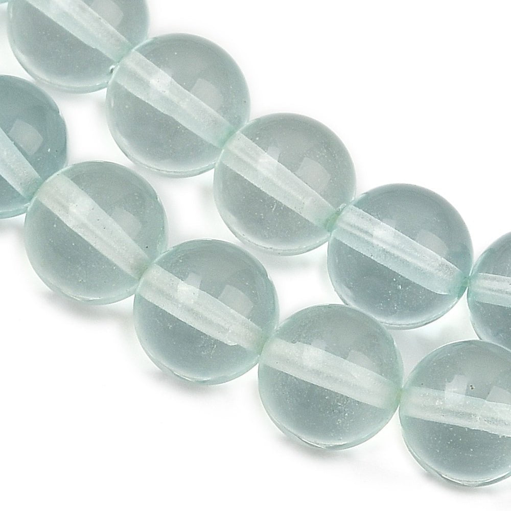 Watermelon Glasperler – Runde Aquamarine (8mm) - Uniq Perler - 