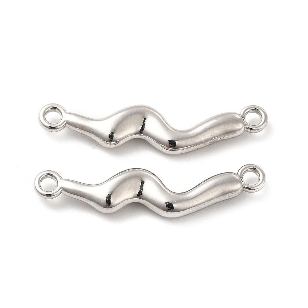 Wave Mellemled/Link, 6x27mm, (4 eller 10 stk) - Uniq Perler - 111516