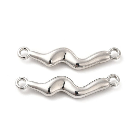 Wave Mellemled/Link, 6x27mm, (4 eller 10 stk) - Uniq Perler - 111516