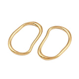 Wavy Rustfrit Stål – Wavy Oval, Forgyldt (18x26,5mm, 2 stk) - Uniq Perler - 116188