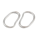 Wavy Rustfrit Stål – Wavy Oval, Sølvfarve (18x26,5mm, 2 stk) - Uniq Perler - 116187