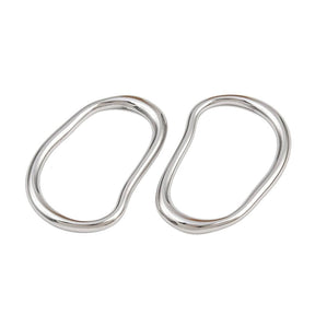 Wavy Stainless Steel – Wavy Oval, Silver Color (18x26.5mm, 2 pcs) - Uniq Perler - 116187
