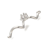 Wavy Vedhæng Med Zirkonia Sten, Platin, 30x7mm - Uniq Perler - 114225