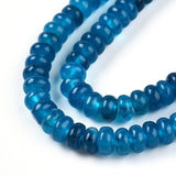 White Jade - Blå, Rondel (4.5x3mm) - Uniq Perler - 