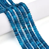 White Jade - Blå, Rondel (4.5x3mm) - Uniq Perler - 