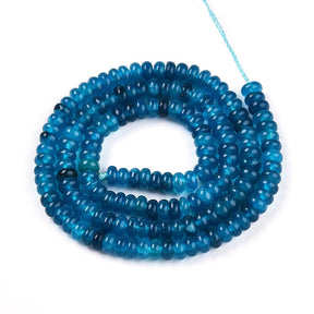 Weißer Jade - Blau, Rondelle (4,5x3mm) - Uniq Perler - 