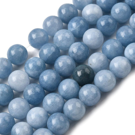 White Jade – Blå, Rund (8,5mm) - Uniq Perler - 115908