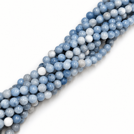 White Jade – Blå, Rund (8,5mm) - Uniq Perler - 115908