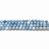 White Jade – Blå, Rund (8,5mm) - Uniq Perler - 115908