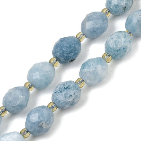 White Jade – Facetteret, Blå (9x10mm) - Uniq Perler - 116099