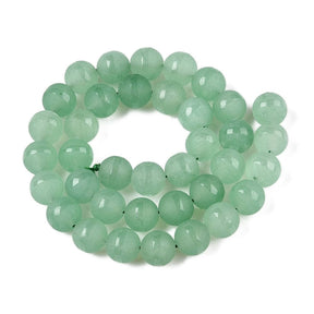 White Jade – Grøn, Runde, Frostet (10mm) - Uniq Perler - 115910