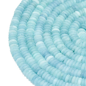 Weißer Jade – Hellblau, Rondell (6x2mm) - Uniq Perler - 115238