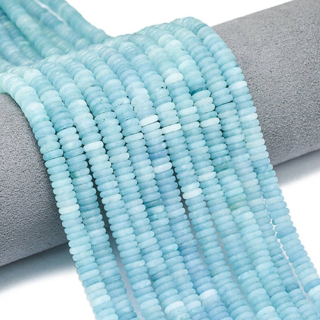White Jade – Lys Blå, Rondel (6x2mm) - Uniq Perler - 115238