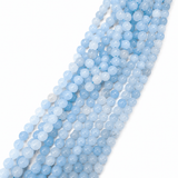 White Jade – Lys Blå, Runde, Frostet (10mm) - Uniq Perler - 115911