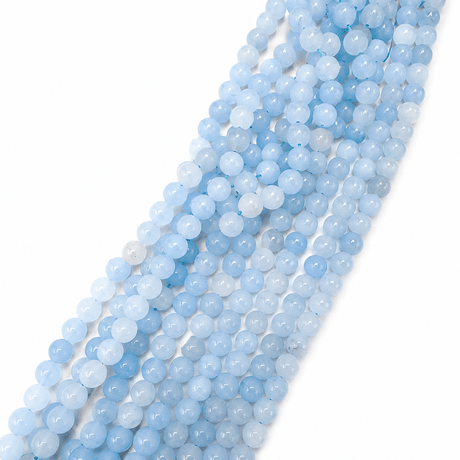 White Jade – Lys Blå, Runde, Frostet (10mm) - Uniq Perler - 115911