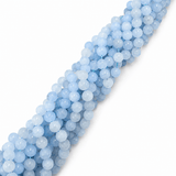 White Jade – Lys Blå, Runde, Frostet (10mm) - Uniq Perler - 115911