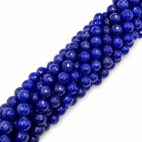 White Jade Perler – Blå, Facetterede Runde (12mm) - Uniq Perler - 124502