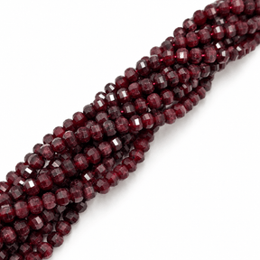 White Jade Perler – Bordeaux, Facetterede, Græskarform (9,5~10x7~8mm) - Uniq Perler - 125877