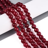 White Jade Perler – Facetteret, Rund, Rød (8mm) - Uniq Perler - 