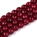 White Jade Perler – Facetteret, Rund, Rød (8mm) - Uniq Perler - 