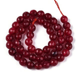 White Jade Perler – Facetteret, Rund, Rød (8mm) - Uniq Perler - 