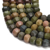 White Jade Perler – Farve Mix, Facetterede, Græskarform (9,5~10x7~8mm) - Uniq Perler - 125870