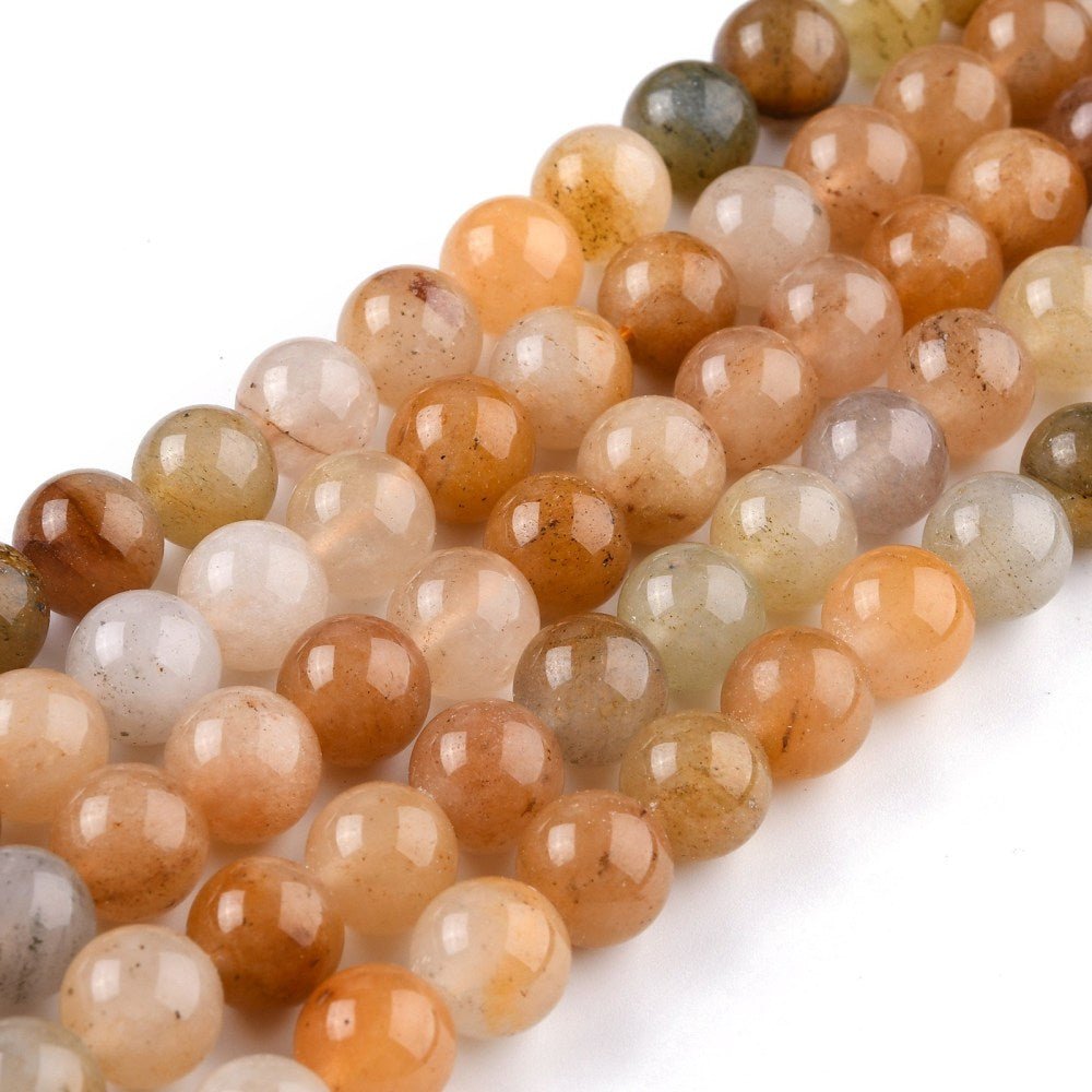 White Jade Perler – Farve Mix, Runde (10mm) - Uniq Perler - 121393